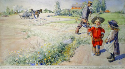 Esbjorn e la ragazza contadina; Esbjorn och Bondflickan, 1904 da Carl Larsson