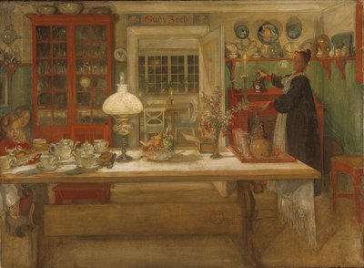 Preparativi per una partita da Carl Larsson