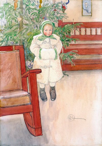 Ragazza e sedia a dondolo da Carl Larsson