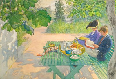Lettura di Vacanza da Carl Larsson