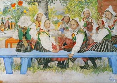 Il compleanno di Kersti, 1909 da Carl Larsson