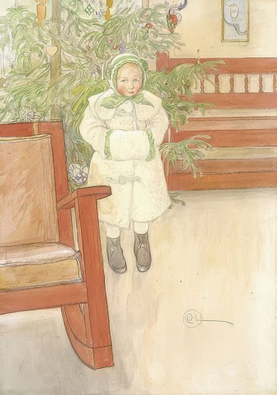 Ragazza e sedia a dondolo da Carl Larsson