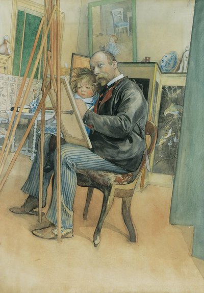 Immagine allo specchio con Brita da Carl Larsson