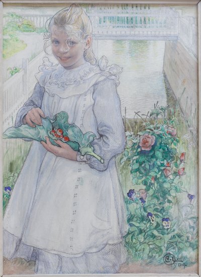 La mia bambina con le fragole da Carl Larsson