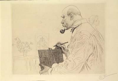 Autoritratto come incisore da Carl Larsson