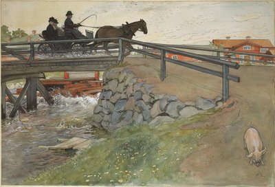 Il ponte. Da Una casa (26 acquerelli) da Carl Larsson