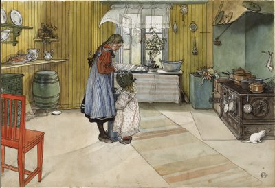 La cucina, dalla serie Una casa da Carl Larsson
