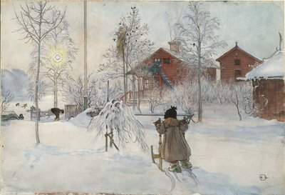 Il cortile e la lavanderia, dalla serie A Home, c.1895 da Carl Larsson