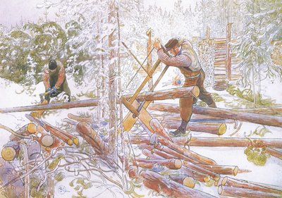 Furono poi tagliati in lunghezze uniformi da Carl Larsson