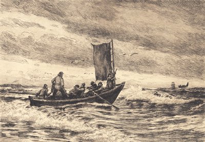 Barca da pesca nella risacca da Carl Locher