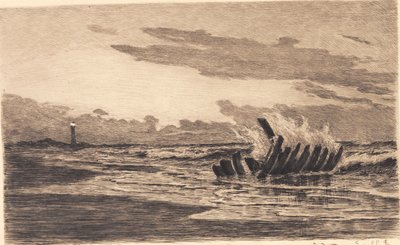 Relitto presso il faro di Skagen da Carl Locher