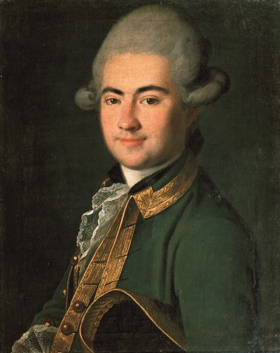 Ritratto del drammaturgo Alexander Andreyevich Volkov 1736-1788, 1768 da Carl Ludwig Johann Christineck