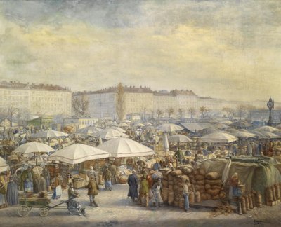 Attività frenetica al Naschmarkt (Vienna) da Carl Massmann