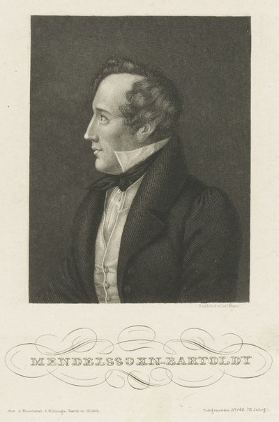 Ritratto di Felix Mendelssohn Bartholdy, c. 1840 da Carl Mayer