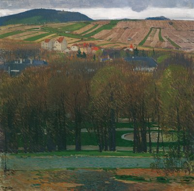 Vista da Heiligenstadt sul Nussberg da Carl Moll