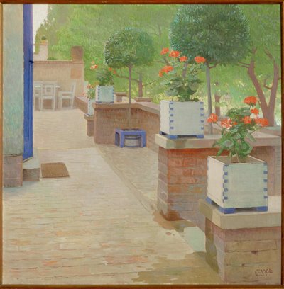 Gartenterrasse - Giardino a terrazza ... (dipinto su tela) da Carl Moll