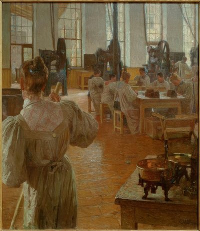 Nella fabbrica di caffè da Carl Moll