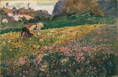 Ragazza nel prato fiorito da Carl Moll