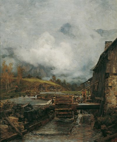 Mulino ad acqua a Goisern (dopo Emil Jakob Schindler) da Carl Moll