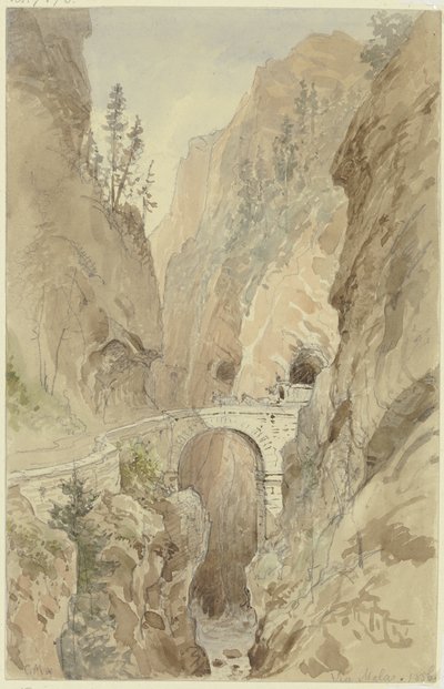Veduta della Via Mala sulla strada dello Spluga da Carl Morgenstern