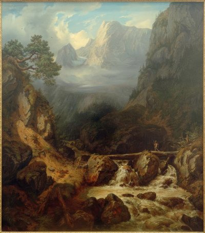 Il torrente nella foresta vicino a Hallstatt da Carl Morgenstern