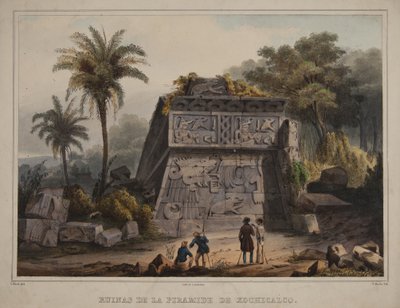 Rovine della Piramide di Xochicalco da Carl Nebel