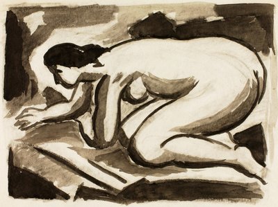 Nudo femminile su mani e ginocchia da Carl Newman