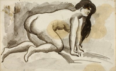 Nudo femminile su mani e ginocchia da Carl Newman