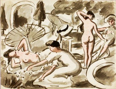 Gruppo di donne nude e seminude da Carl Newman