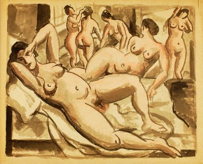 Gruppo di sei nudi femminili da Carl Newman