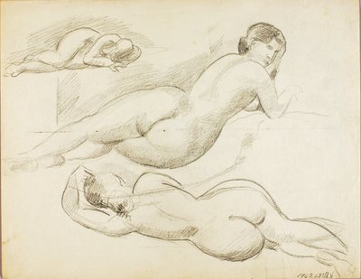 Gruppo di tre nudi femminili sdraiati da Carl Newman