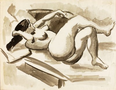 Nudo femminile reclinato con gambe incrociate da Carl Newman