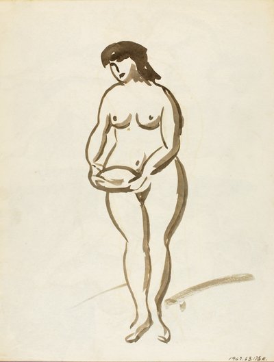 Nudo femminile in piedi da Carl Newman