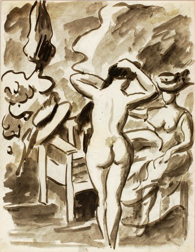 Due figure femminili in giardino da Carl Newman