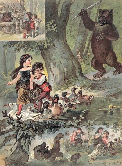 Hansel e Gretel nella foresta da Carl Offterdinger