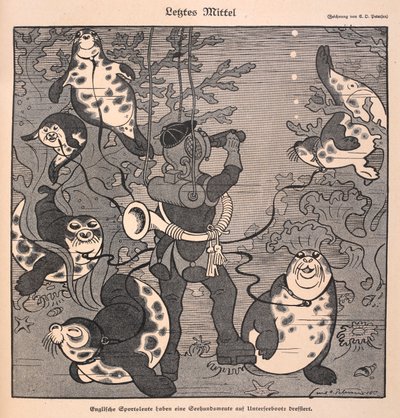 Ultimo mezzo: Ultima risorsa. Un subacqueo con foche; scena subacquea da Carl Olof Petersen