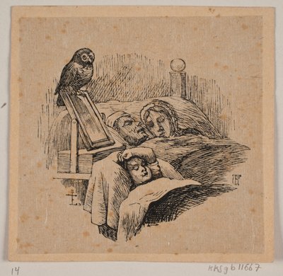 Til Uglspil da bambino, dormendo nella sua culla da Carl Peter Theodor Rothweiler