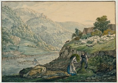 Stolzeneck sul Neckar (Foglio 19 dal taccuino della regione del Neckar) da Carl Philipp Fohr