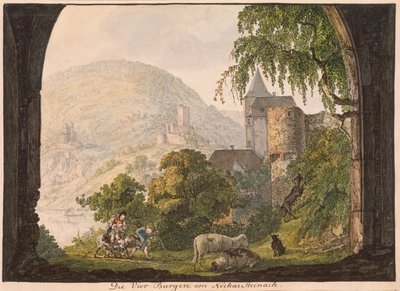 I quattro castelli di Neckar Steinach da Carl Philipp Fohr