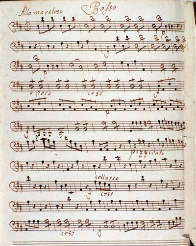 Pagina della partitura del Concerto in Re maggiore di Karl Philipp Stamitz da Carl Philipp Stamitz