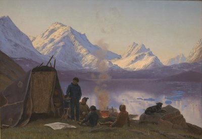 Un insediamento groenlandese presso un fiordo. Estate da Carl Rasmussen