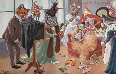 Cartolina umoristica del gatto da Carl Robert Arthur Thiele
