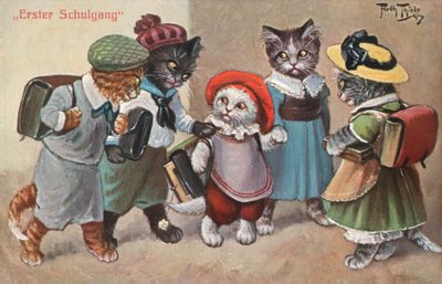 Cartolina umoristica del gatto da Carl Robert Arthur Thiele