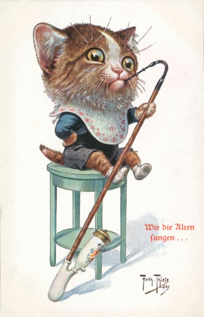 Cartolina umoristica con gatto da Carl Robert Arthur Thiele
