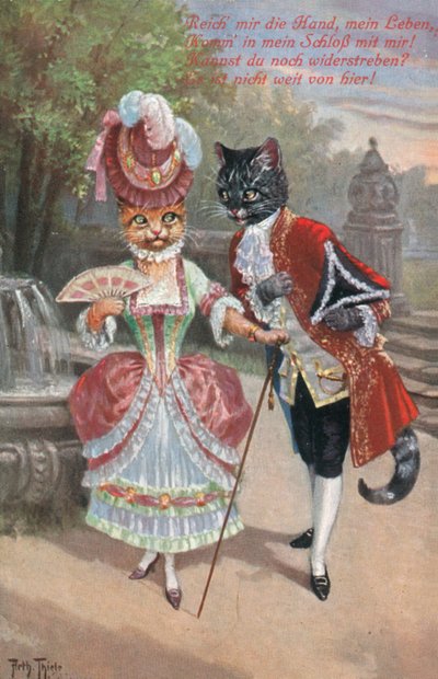 Cartolina umoristica di un gatto da Carl Robert Arthur Thiele