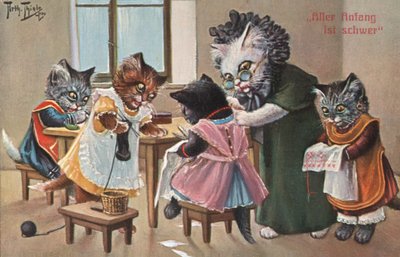 Cartolina umoristica con gatto da Carl Robert Arthur Thiele