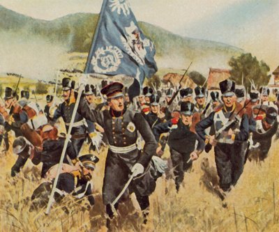La battaglia di Kulm e Nollendorf, 29 e 30 agosto 1813 (litografia a colori ingrandita) da Carl Rochling