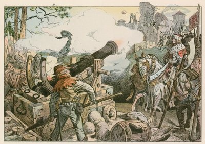 Federico I (1371-1440) combatte contro la famiglia Von Quitzow nel 1414 da Carl Rohling