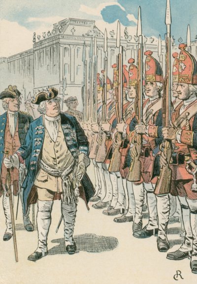 Friedrich Wilhelm I (1657-1713) con i Lange Kerls da Carl Rohling
