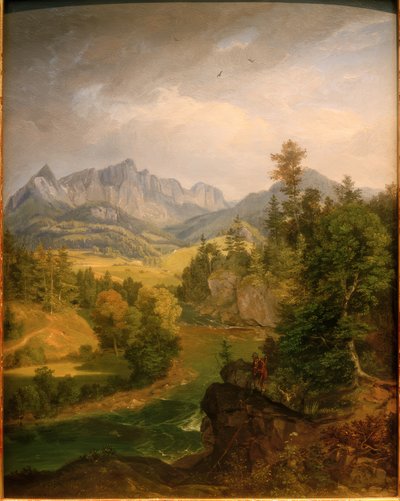 Paesaggio montano con corso d